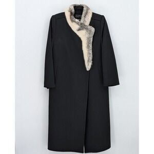 Vintage Alorna Petite Medium $395 100% Wool Real Fur Trim Forstmann‎ Long Coat